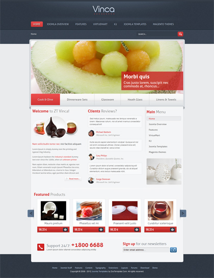 Templates Joomla Quickstart Shopping Cart