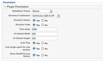 JV Slideshow Plugin Admin Option