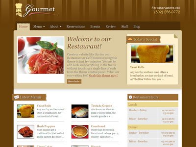 Gourmet Wordpress Coffee Shop Theme