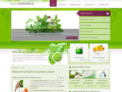 JM Eco Cosmetics Store Joomla Template