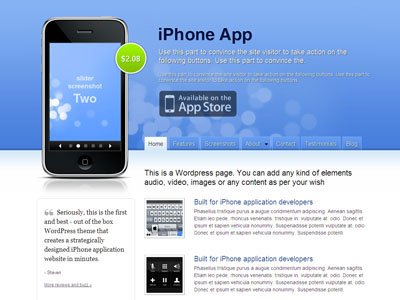 iPhone App Wordpress Rotating Theme