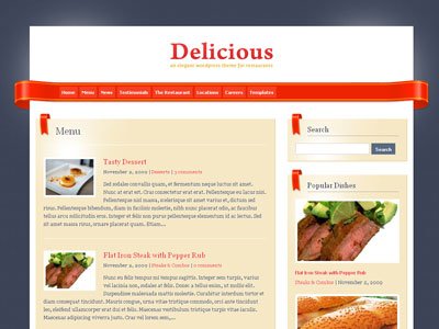 Delicious Wordpress Restaurants Theme