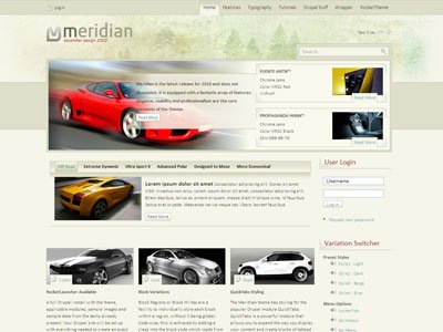 Meridian Drupal Car Sports Theme