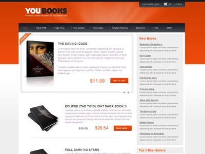 YouBooks Joomla VirtueMart Store Template