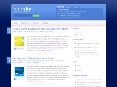 BlueSky Wordpress Blog Theme