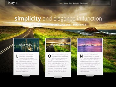 InStyle Wordpress Rotating Background Images Theme