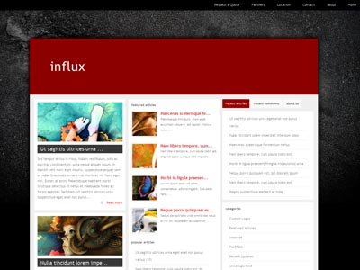 Influx Wordpress Single Theme