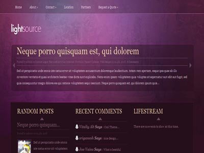 LightSource Wordpress Personal Bloggers Theme