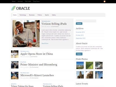 Oracle Wordpress Personal Blog Theme