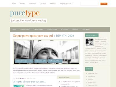 PureType Wordpress Personal Blog Theme