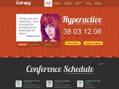 Entropy Joomla Conference Schedule Template