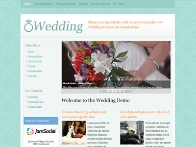 JS Wedding Joomla Anniversaries Template