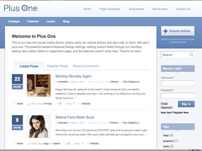 PlusOne Wordpress Voting Theme