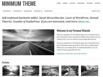 Minimum Wordpress Personal Website Theme