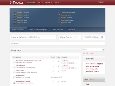Modulus phpBB3 Style Template