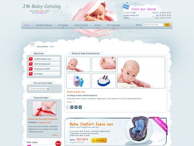 JM Baby Catalog Joomla Health Care Template