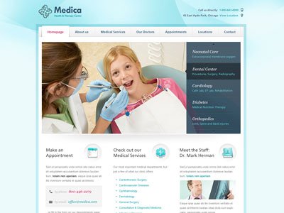 Medica Wordpress Dentist Theme