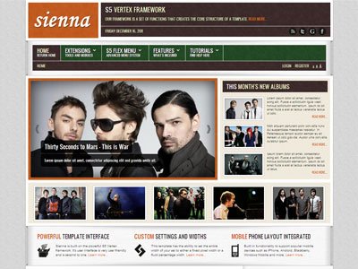 Sienna Joomla Mobile Device Template