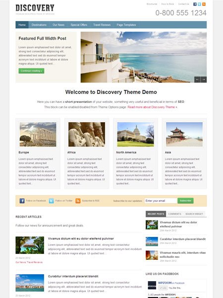 Discovery WordPress Travel Guide Theme