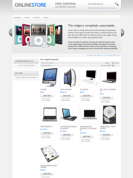 HelloSleek Magento Online Store Theme