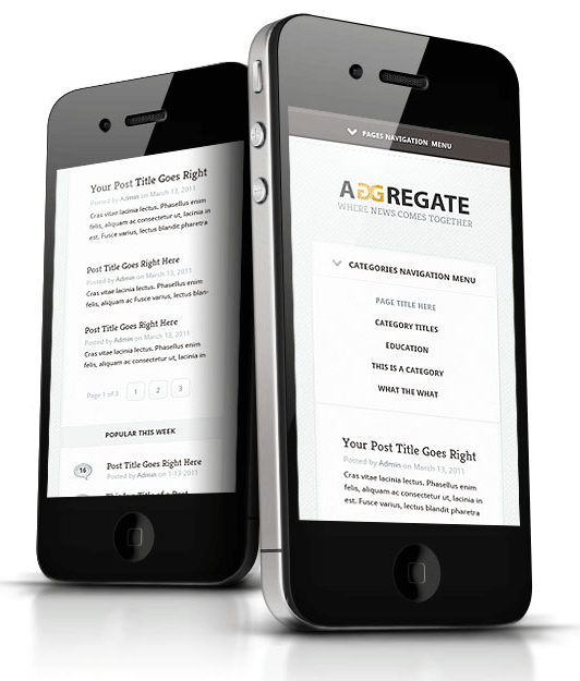 Aggregate WordPress iPhone Theme