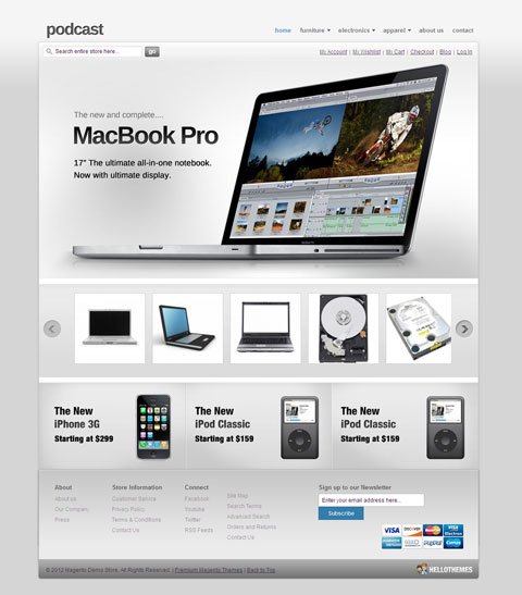 HelloPodcast Magento Apple Store Theme