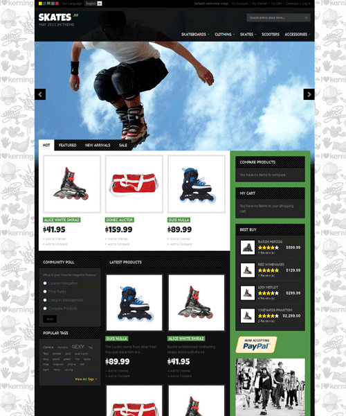 JM Skates Magento Sports Gear Theme