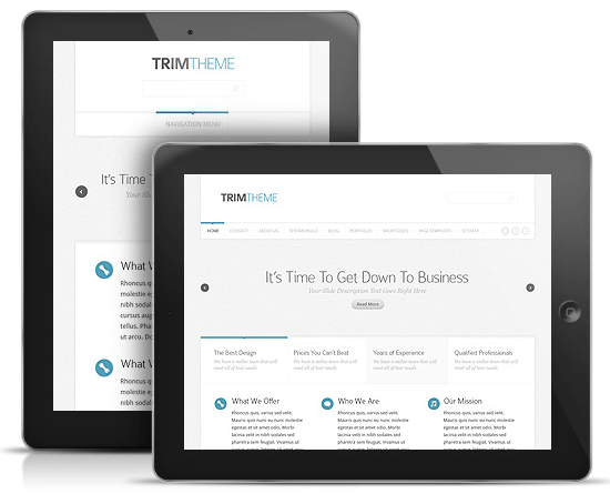 Trim WordPress Responsive iPad Theme