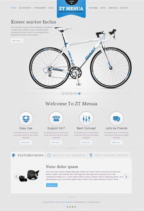 ZT Mesua Joomla Bicycle Template
