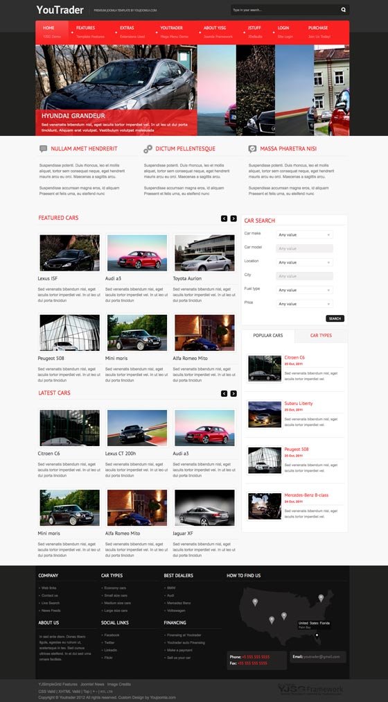 YouTrader Responsive Joomla Car Template