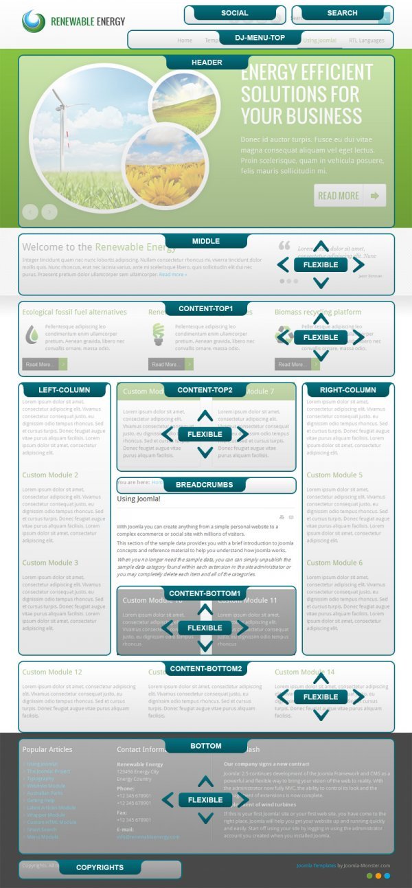 JM Renewable Energy Joomla Module Positions