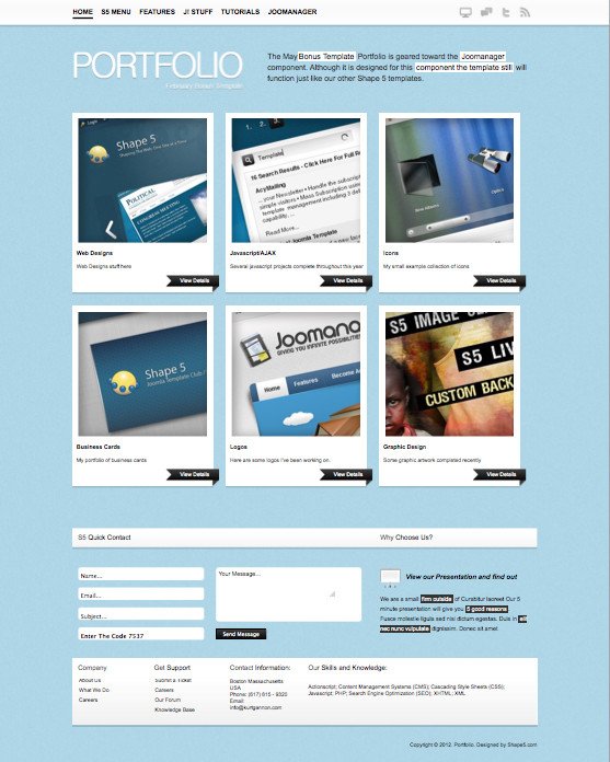 Portfolio Joomla Template