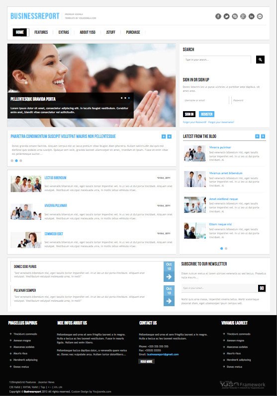 Business Report Responsive Joomla Template