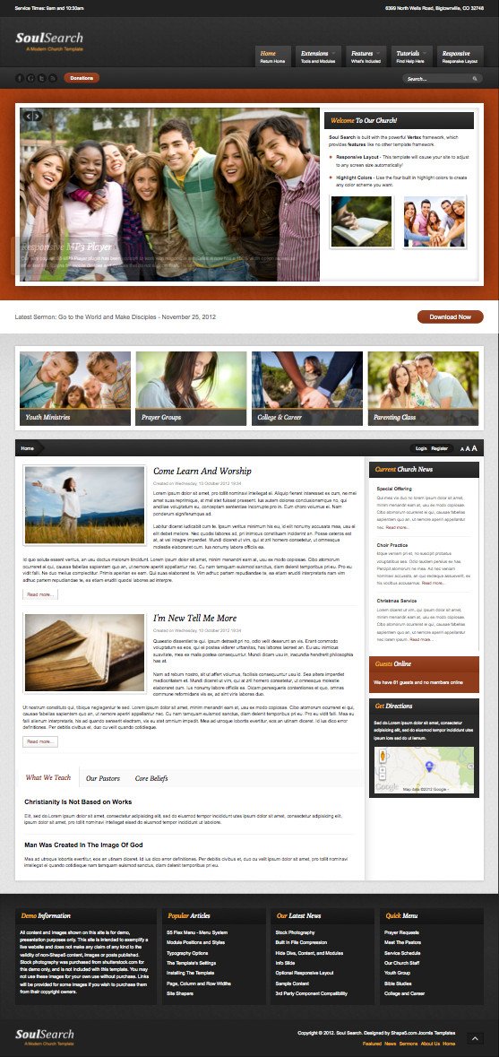 Soul Search Responsive Joomla Church Template