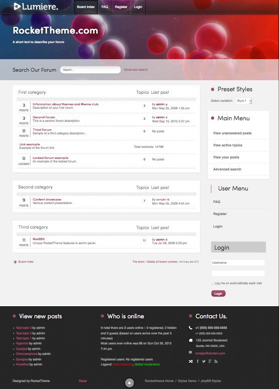 Lumiere Responsive phpBB Style Theme