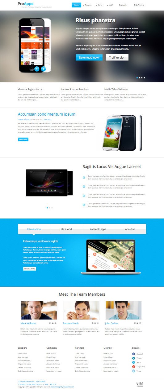 ProApps Responsive Joomla Software Presentation Template