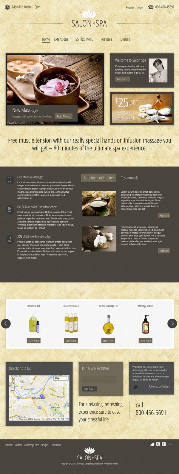 Salon n Spa WordPress Massage Business Theme