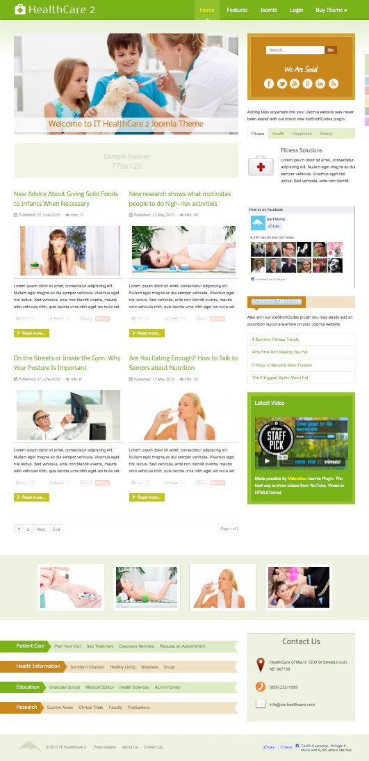 IT HealthCare 2 Joomla Fitness Center Template