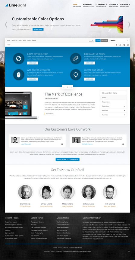 Lime Light Joomla Business Product Related Template
