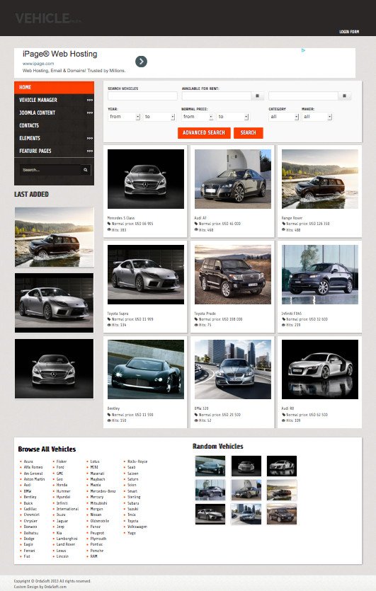 OS Vehicle Park Joomla Car Dealers Template