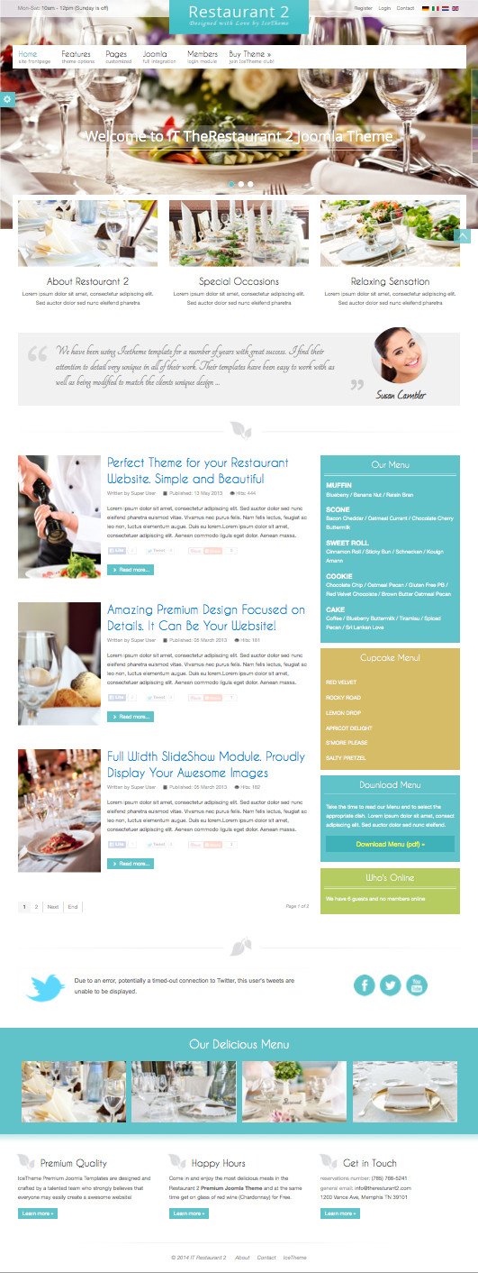 IT TheRestaurant 2 Joomla Template