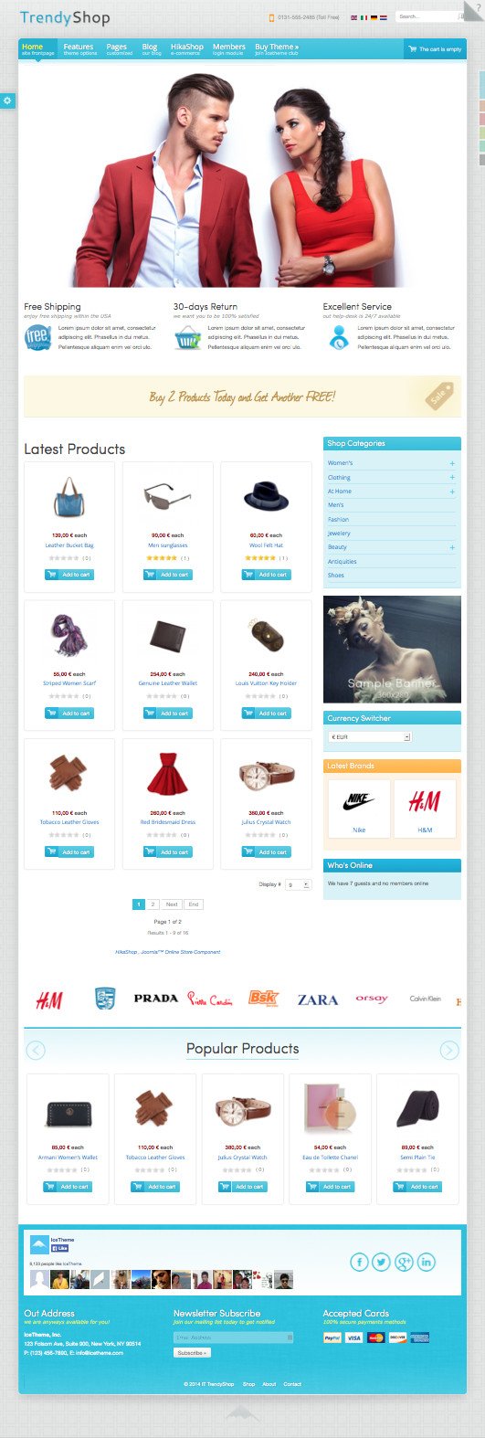 IT TrendyShop HikaShop ecommerce Template