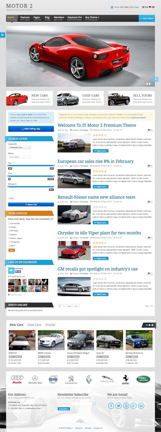 IT Motor 2 Joomla Automotive Showcase Template