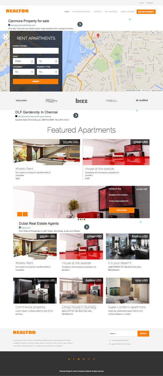 OS Realtor Joomla Real Estate Dealer Template