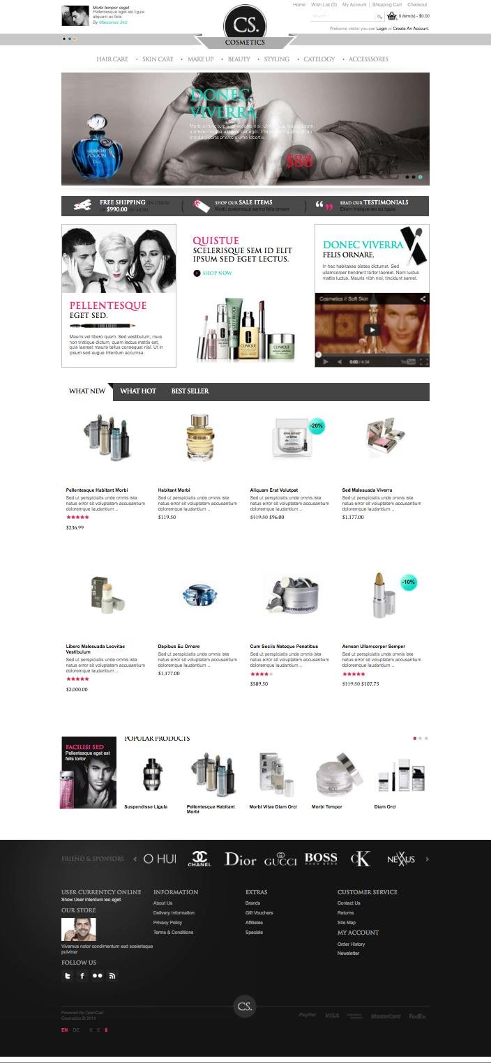 Cosmetic OpenCart Theme for Selling Beauty Products