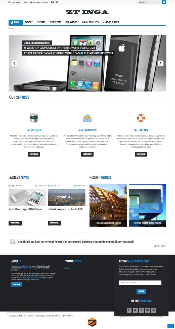 ZT Inga Responsive Joomla Business Template