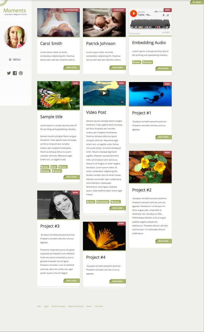 Moments Joomla Magazine Template