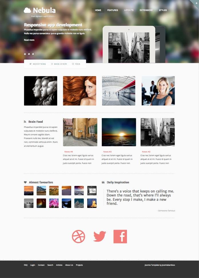 Nebula Joomla Cutting Edge App Template