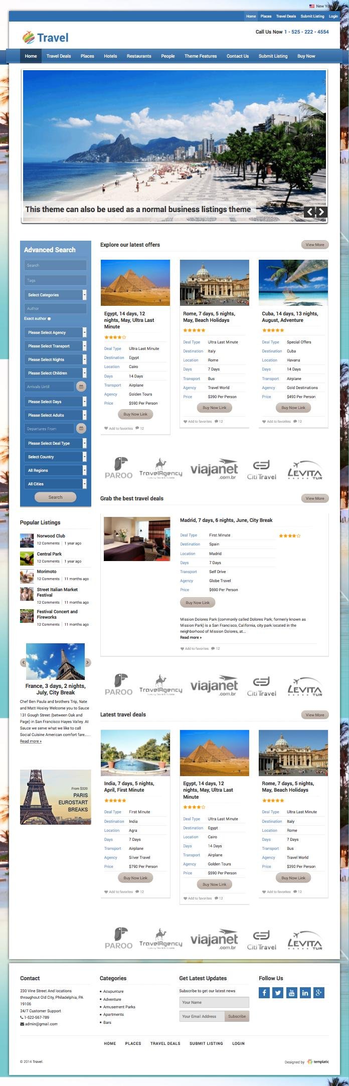 Travel WordPress Portal Theme