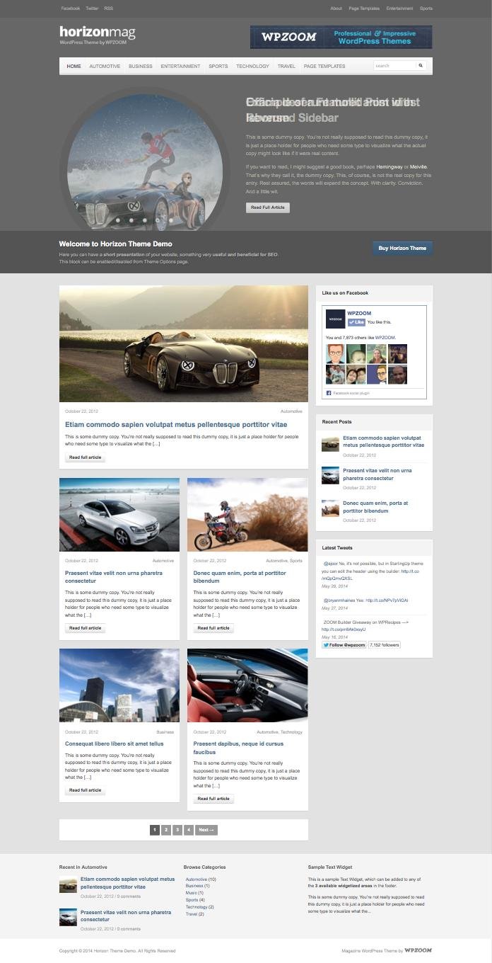 Horizon Responsive Magazine WordPress Theme